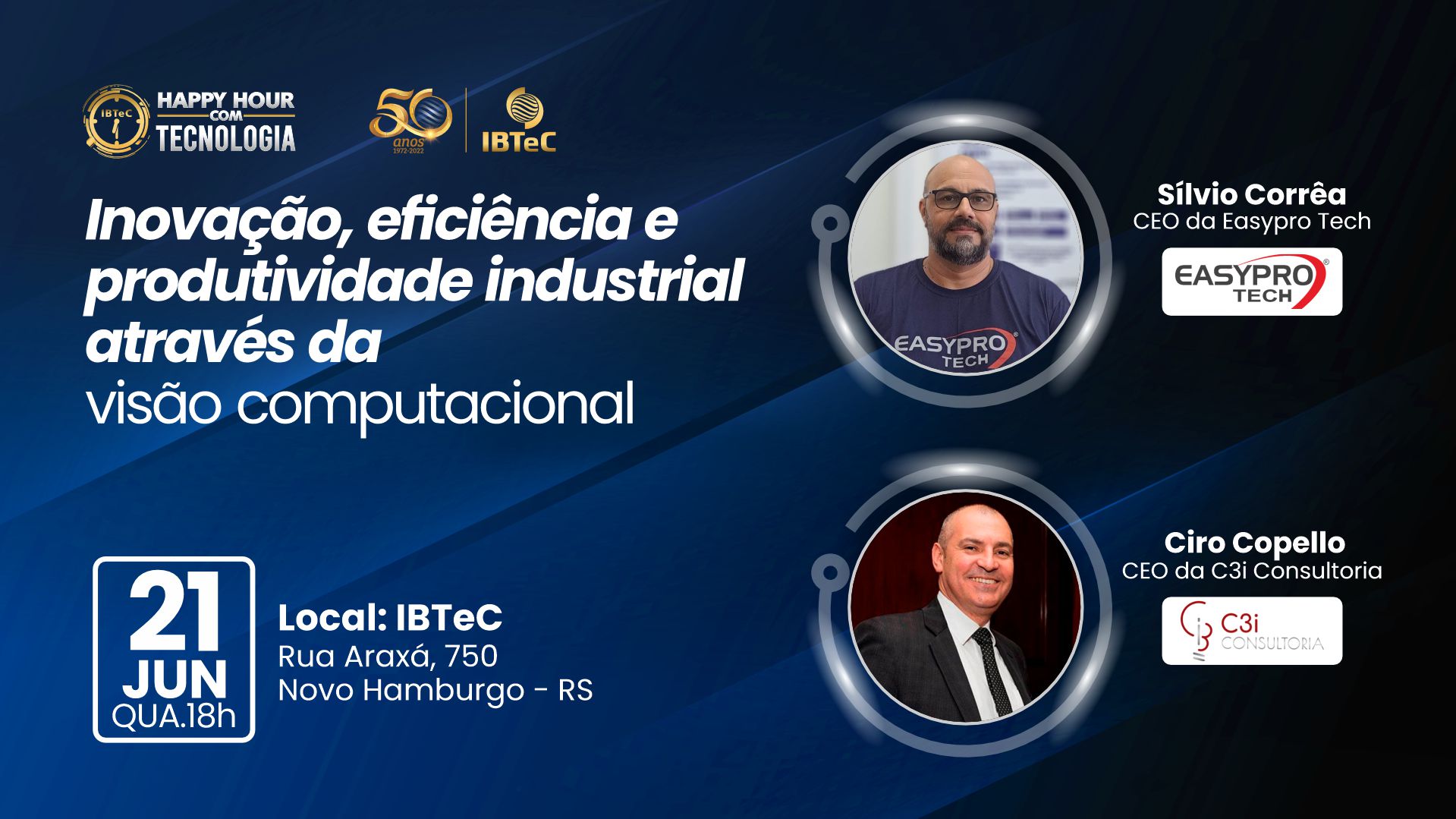 Inovação, eficiência e produtividade industrial a partir da digitalização de processos, tema do próximo Happy Hour do IBTeC