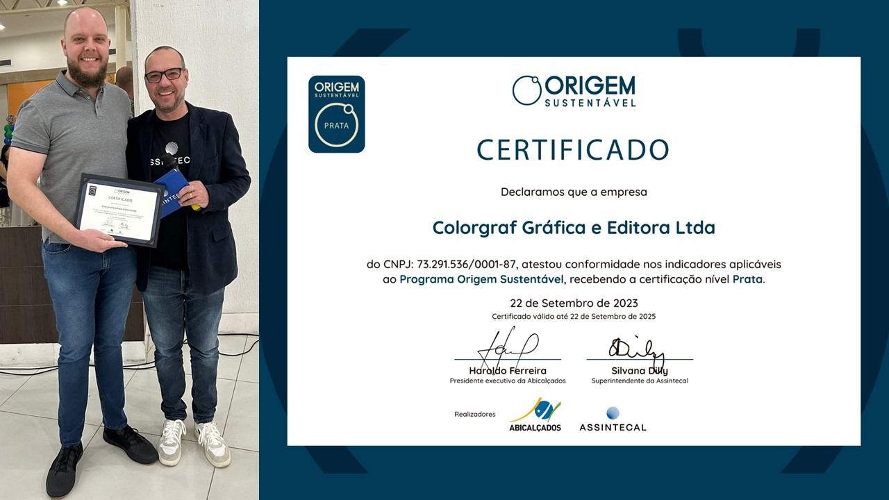 Colorgraf recebe certificação prata do programa Origem Sustentável