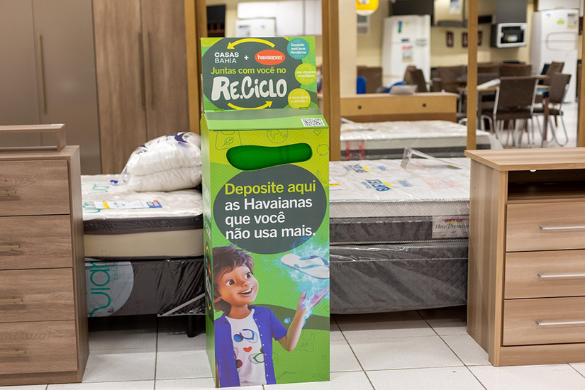 Havaianas se une à Casas Bahia para ampliar o seu programa global de reciclagem