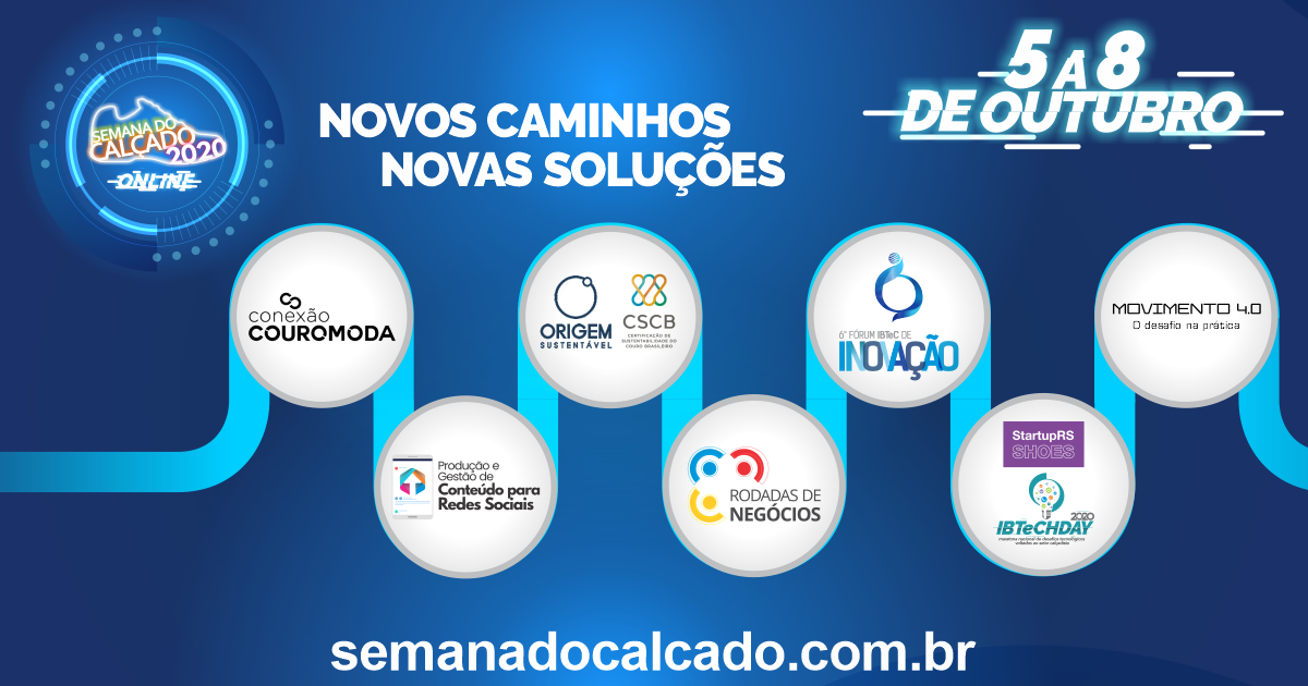 Semana do Calçado 2020 Reunirá setor coureiro-calçadista em eventos, de 2ª a 5ª feira, 8 de outubro