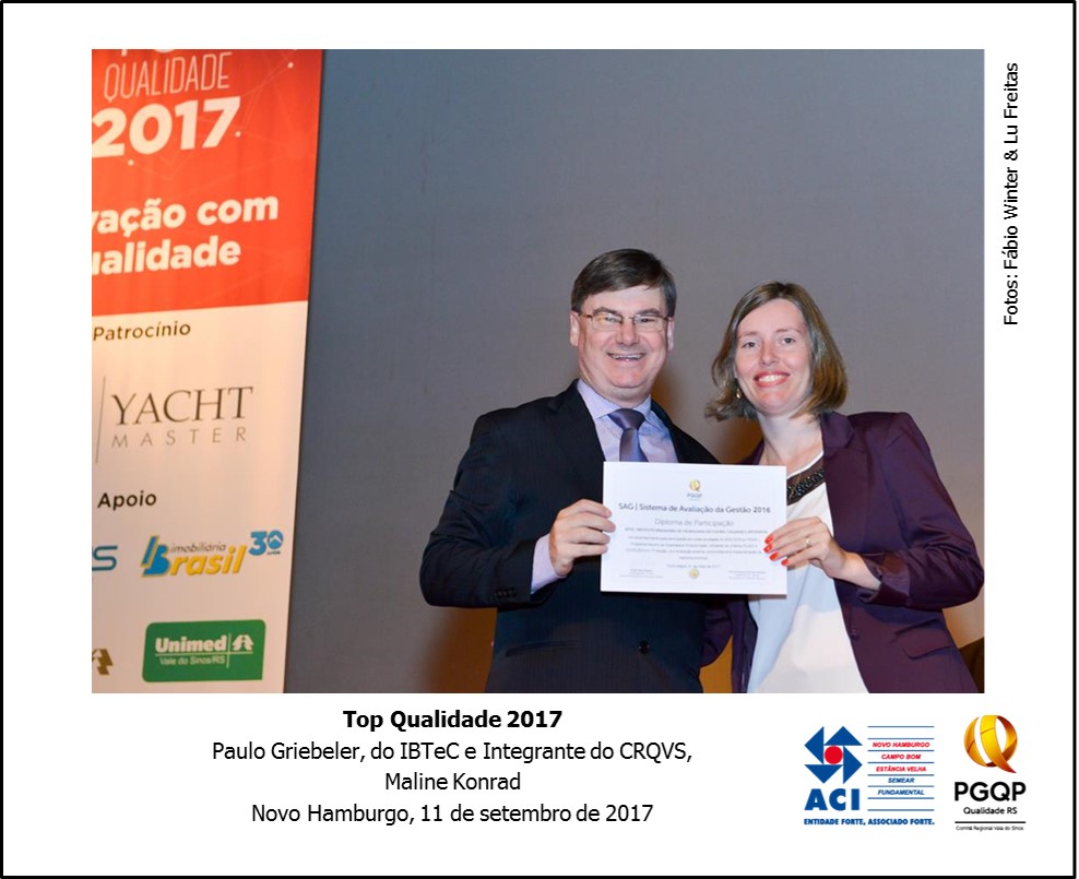 IBTeC foi homenageado pelo Comitê Regional da Qualidade RS
