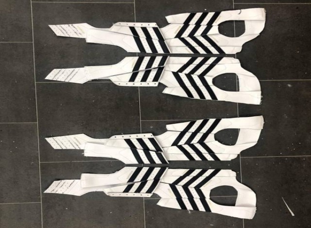 Montagem de uma das botas