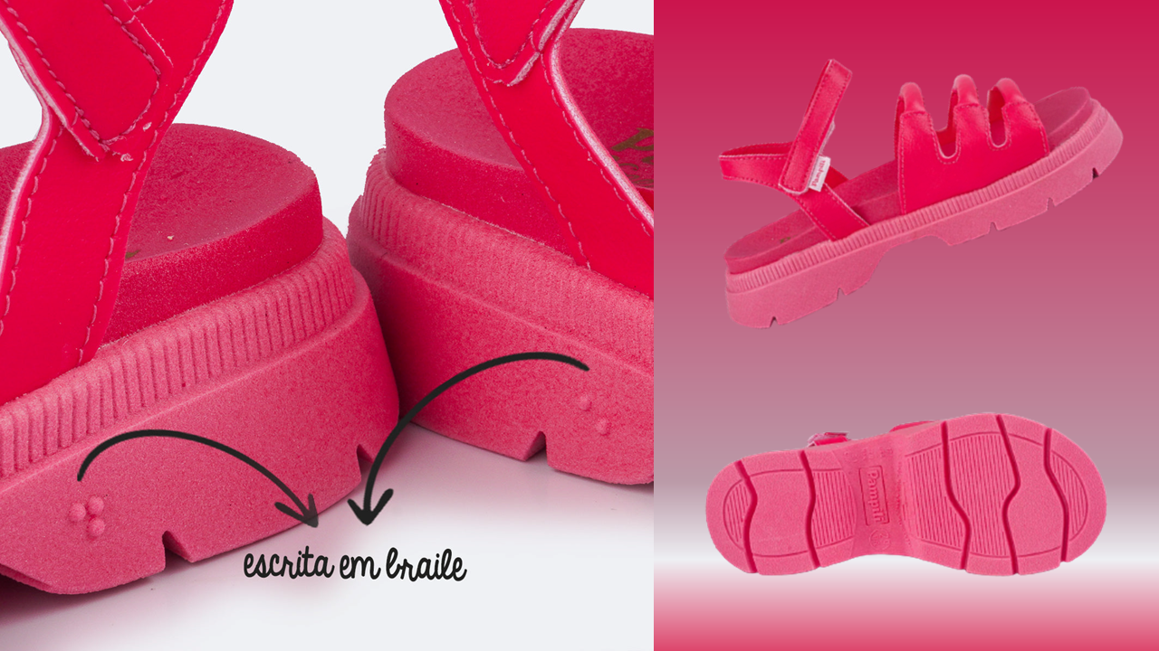 Moda inclusiva: Pampili adiciona detalhes em braile em calçados e acessórios