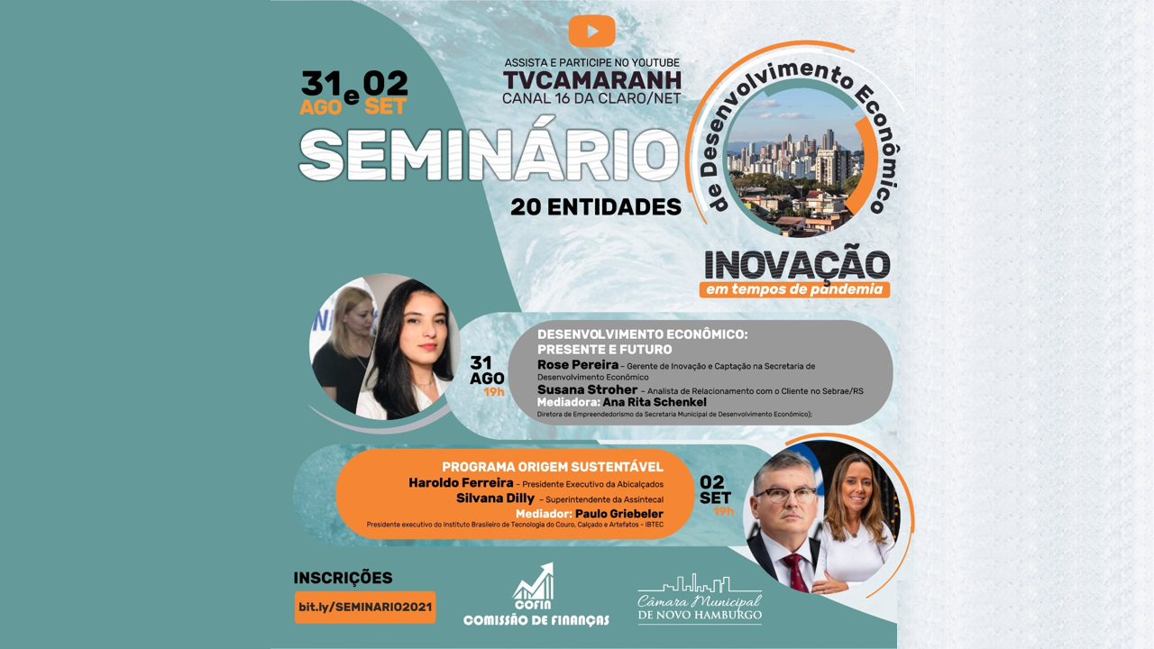 Programe-se para as atividades da última semana do 3º Seminário de Desenvolvimento Econômico de NH