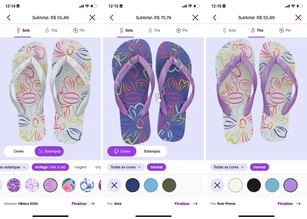 Havaianas lança aplicativo para customização de chinelos das linhas Slim e Top