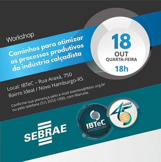 IBTeC e Sebrae realizarão workshop sobre Qualidade e Produtividade