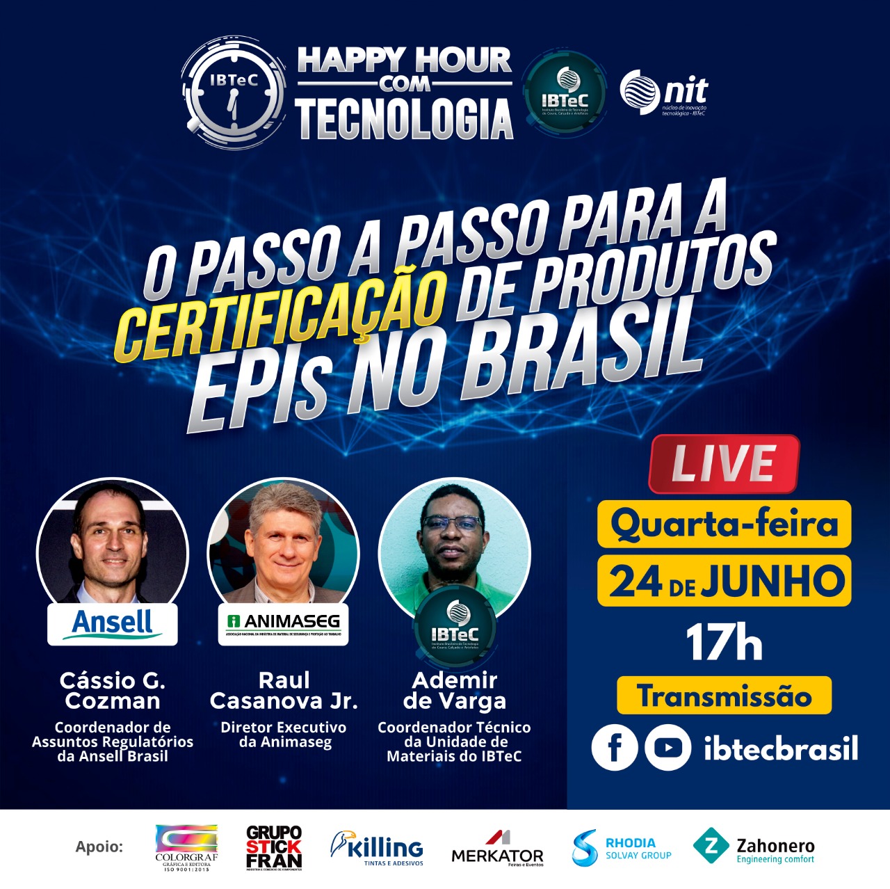 LIVE! O passo a passo para a certificação de produtos EPIs no Brasil - 24/06 (4ª feira) / 17h